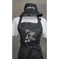 Set of apron and panama hat