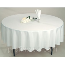 The tablecloth is round